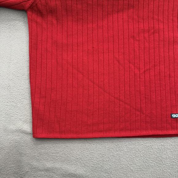 Abercrombie & Fitch Sweater Mens XL Red Mock Neck Ribbed Stripe Long Sleeve Y2K - Picture 6 of 8